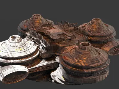 Sith Platforms base 1  Low-poly 3D model