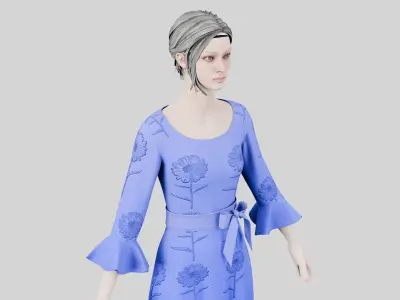 Dress 03 Very Light Blue Low-poly 3D model