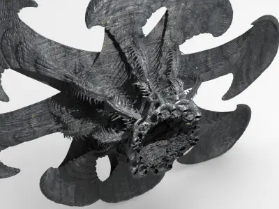 Xeno Inspired Spine Ship 8 versions 3D model