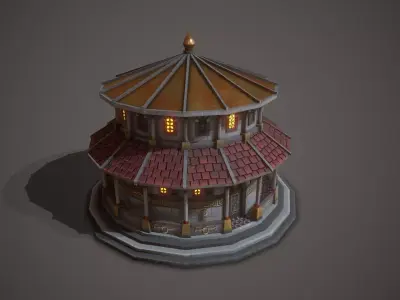 Roman Greek Temple Saturn Low-poly 3D model