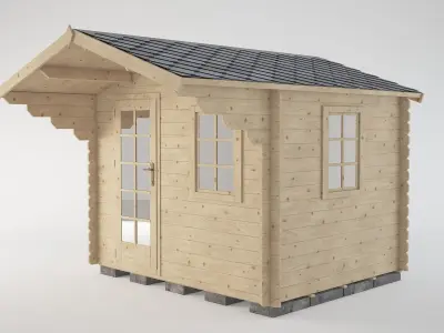 Wooden garden shed3 3D model