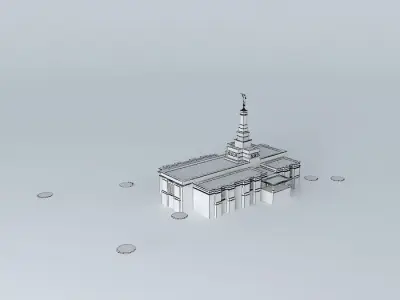 LDS Temple Fresno California Templo Mormon ( Febore). Free 3D model