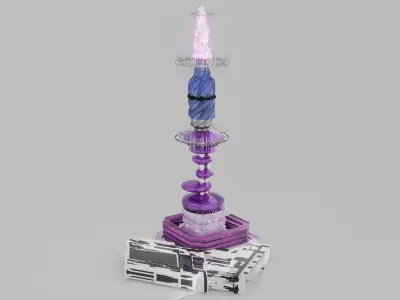 sci fi tower 3D model