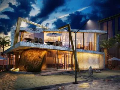 Rock Cafe by the Sea 3D model
