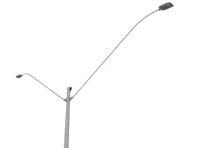 Concrete Lamp Post - Light Pole - Light Post - Street Light 49 3D model