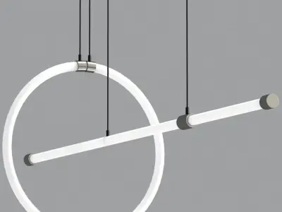 Minimalist Led Ring Suspension Light 3D model