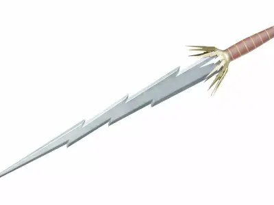 Lightning sword Low-poly 3D model