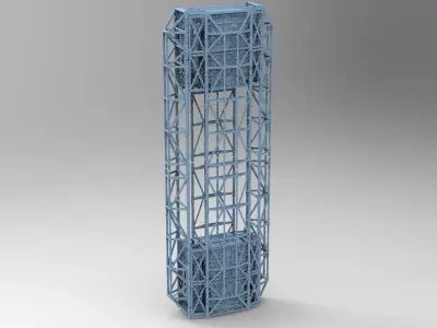Sci Fi Ship Docking Gridding 5 3D model