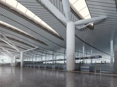 Airport Check In Interior 3D model