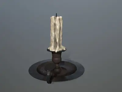 Candlestick candle Low-poly 3D model