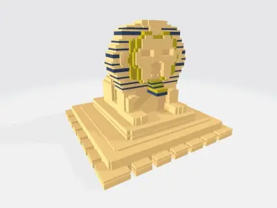 Voxel Desert Low-poly 3D model