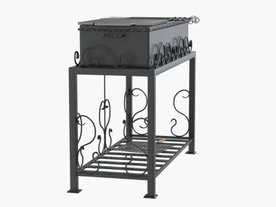 barbecue grill for skewers and grates 3D model