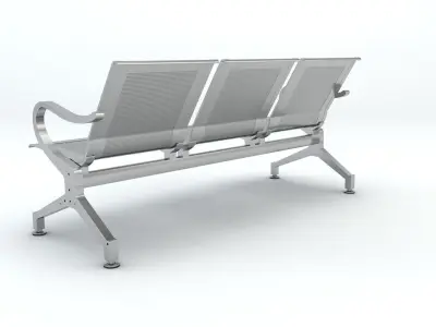 Three Set Waiting Chairs 3D Model 3D model 3D model