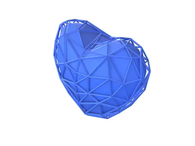 Stylish Heart V4 004 Low-poly 3D model