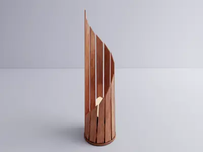 Wooden Spiral Lamp model 2 - Abajour Low-poly 3D model