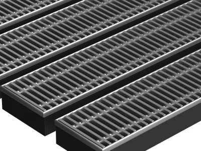A set of water - floor convectors 3D model