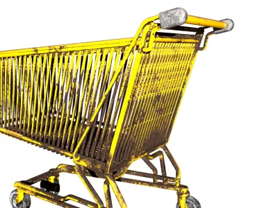 Game Ready Shopping Cart Low-poly 3D model