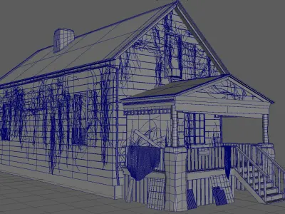 abandoned house Low-poly 3D model
