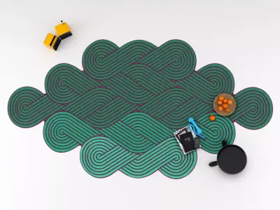 Tresse rug with coffee cup 3D model