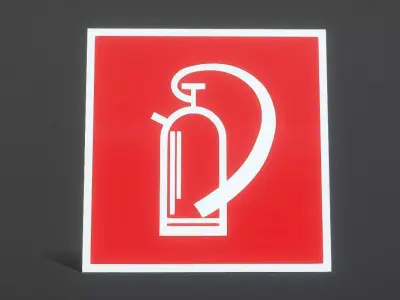 Extinguisher-Information-Sign Free low-poly 3D model