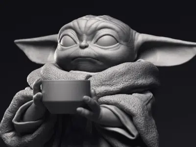 GROGU Baby Yoda bowl Printable 3D Model 3D print model