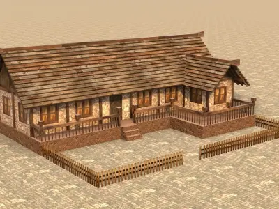 Medieval house sixteen 12 Low-poly 3D model