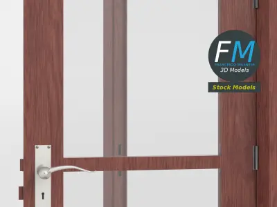 Double glass door 3D model