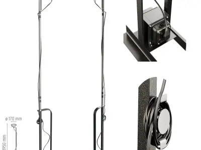 Toio Floor lamp - Flos Low-poly 3D model