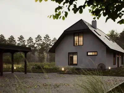 Idyllic Countryhouse Scene 3D model