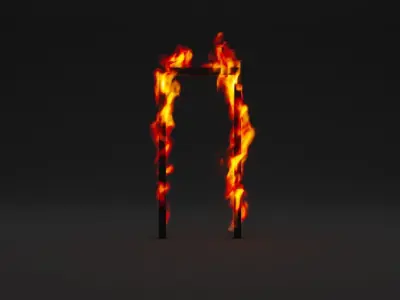 Burning door box vdb 3D model