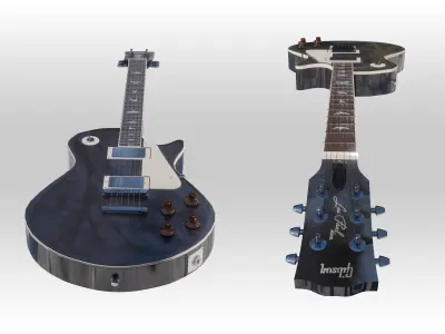 Electric Guitar - Gibson les paul model Free 3D model