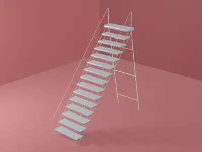 Stairs Low Poly ladder Free low-poly 3D model