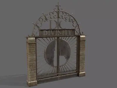Old Metal Gate Low-poly 3D model