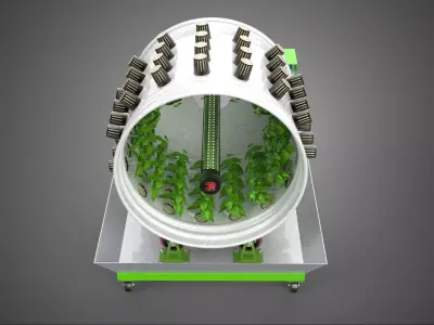 ROTARY HYDROPONIC RADIAL SPIN GARDENING PLANT FARM SYSTEM WHEEL 3D model