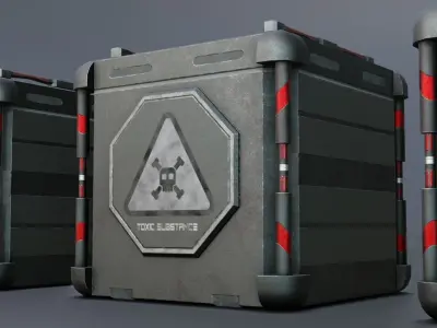 Sci-fi Crates Low-poly 3D model