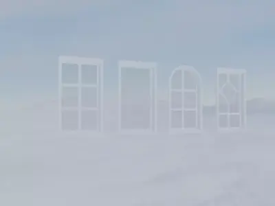 4 Types of windows Low-poly 3D model Low-poly 3D model