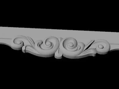 Central decor ornament for furniture 3D model 1087