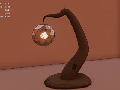 shaped table lamp inspired by nature Free low-poly 3D model