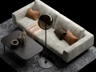 Natuzzi Gio sofa 2 seater 3D model