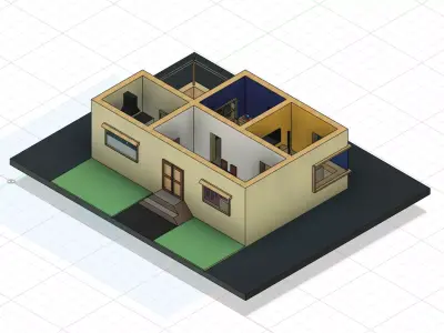House 3D Model with door and window 3D model