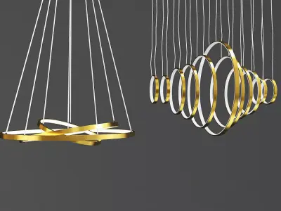 Linear Ring Simple Pendant Light 3D model