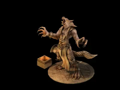 Evil Creator - Werewolf Statue 01 3D model