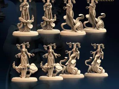 Veil Seer Nude and Normal Set x4 3D print model