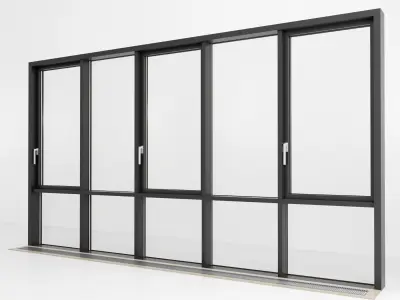 Panoramic glazing Stained glass 78 Low-poly 3D model