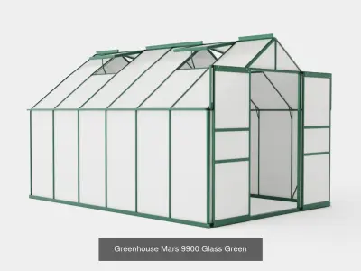 Collection of Greenhouse Mars Glass Green - 3 Models 3D Model Pack