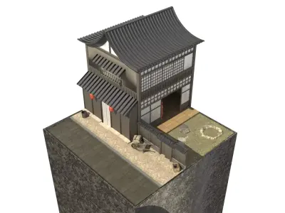 East Asia ancient house 3D model
