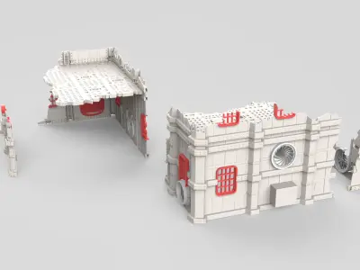 Battlezone Manufactorum  Sub cloister and Storage Fane 3D print model