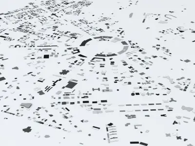 New Delhi Streets and Buildings 3D model