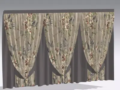 Curtain Low-poly 3D model