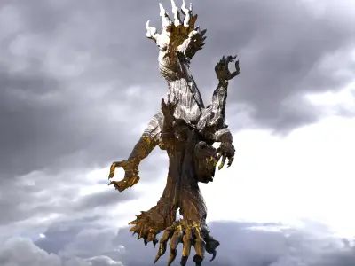 Halloween Troll King Tree 3D model